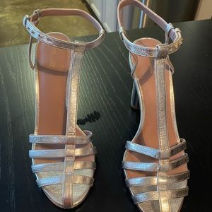 DVF silver heel